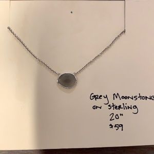 Grey moonstone sterling silver pendant